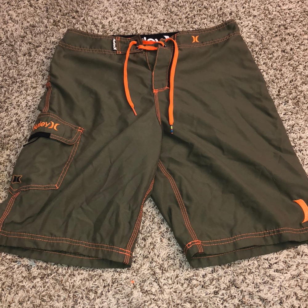 Green Hurley Swim Trunks